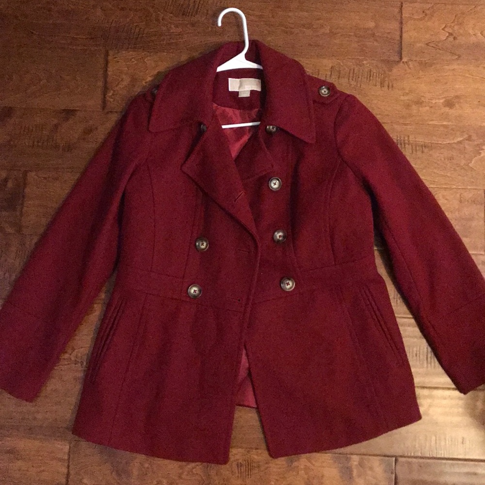 Red Michael Kors Pea Coat